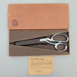 Vintage Gingher Chrome Dressmaker Scissors with the Original Box